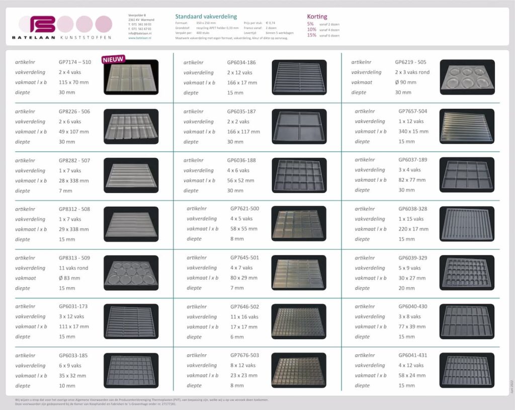 Standaard trays helder apet